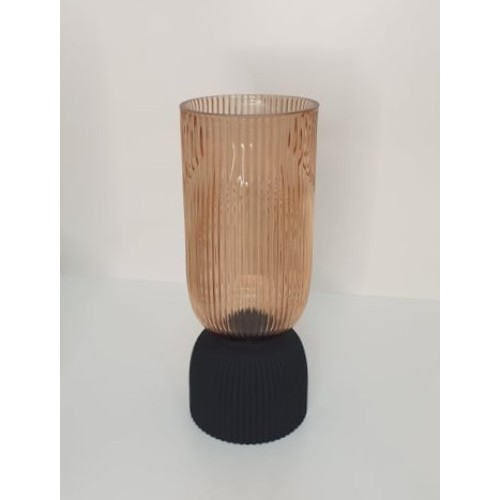 Vaso de Vidro Rose com Preto P Vaso de Vidro Rose com Preto P